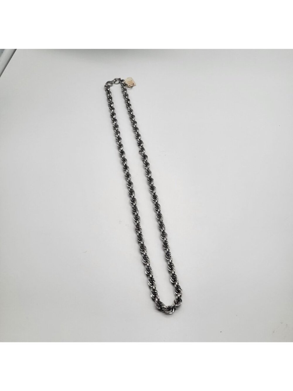 VTG Monet Silver Chunky Twisted Rope Chain Necklace Suzette #4721 with tag - Picture 7 of 9